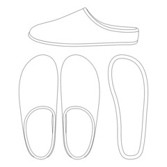 Template washable slippers vector illustration flat design outline clothing