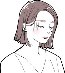 落ち込む女性のイラスト