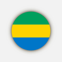 Country Gabon. Gabon flag. Vector illustration.