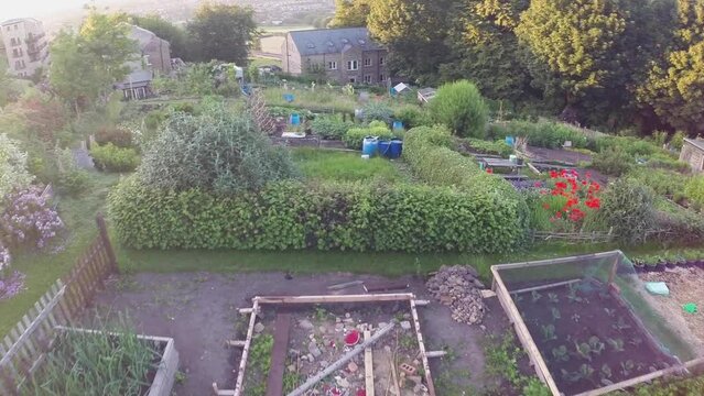 Allotment drone flyover in Yorkshire