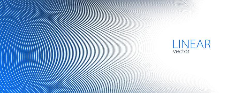 Linear abstract background, vector design 3D lines in perspective, curve and wave lines in motion, smooth and soft backdrop.