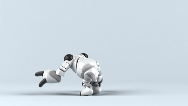 Fun big robot dancing hip hop