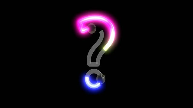 Animation of Neon Lights Turning on displaying a Question Mark