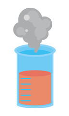 laboratory flask with smoke
