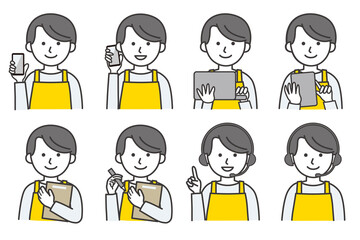 男性 エプロン 人物 イラスト ベクター AI 素材