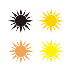 sun icon set vector sign symbol illustration	