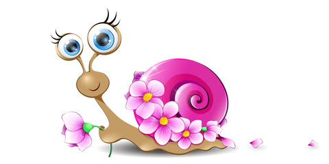 Snail with flowers