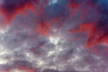 Dramatic grungy sky and clouds at dusk. Background. Abstract overlay.