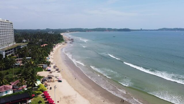 Beach Landscape Stock Video Footage, Travel To Marissa Sandy Beach, Sri Lanka