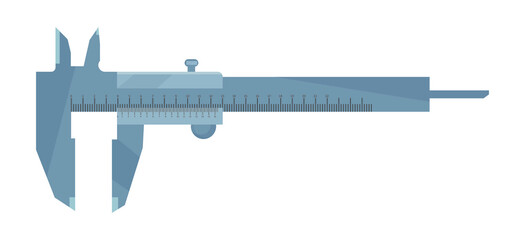 Vernier calliper illustration vector. caliper isolated on white. vernier scale metallic measuring instrument