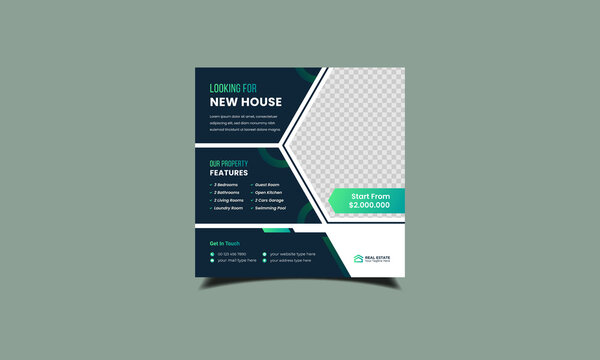 Real estate  social media post banner design template, web banner design