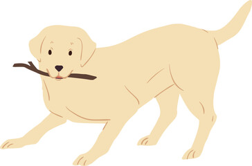 Labrador Retriever Dog Playing Illustration
