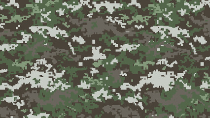 Military pixel camouflage texture pattern horizontal banner illustration wallpaper	