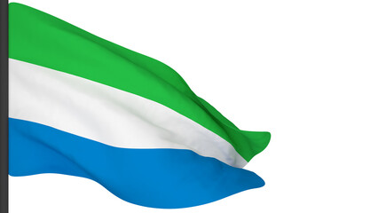 national flag background image,wind blowing flags,3d rendering,Flag of Sierra Leone
