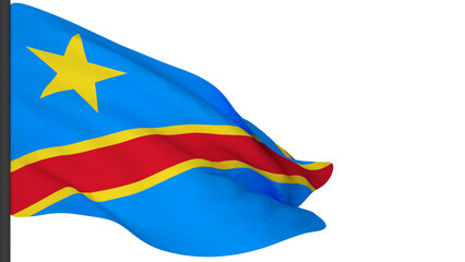 national flag background image,wind blowing flags,3d rendering,Flag of the Democratic Republic of the Congo