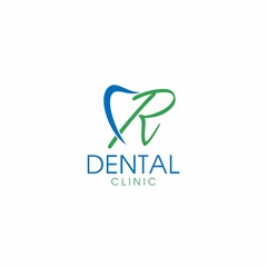 letter R dental logo design