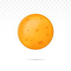 3d cute yellow moon cartoon render style Free Vector