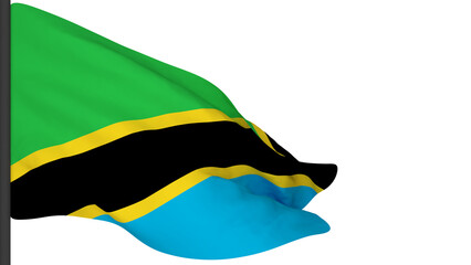 national flag background image,wind blowing flags,3d rendering,Flag of Tanzania