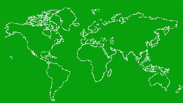 World Map Green Screen Motion Graphics