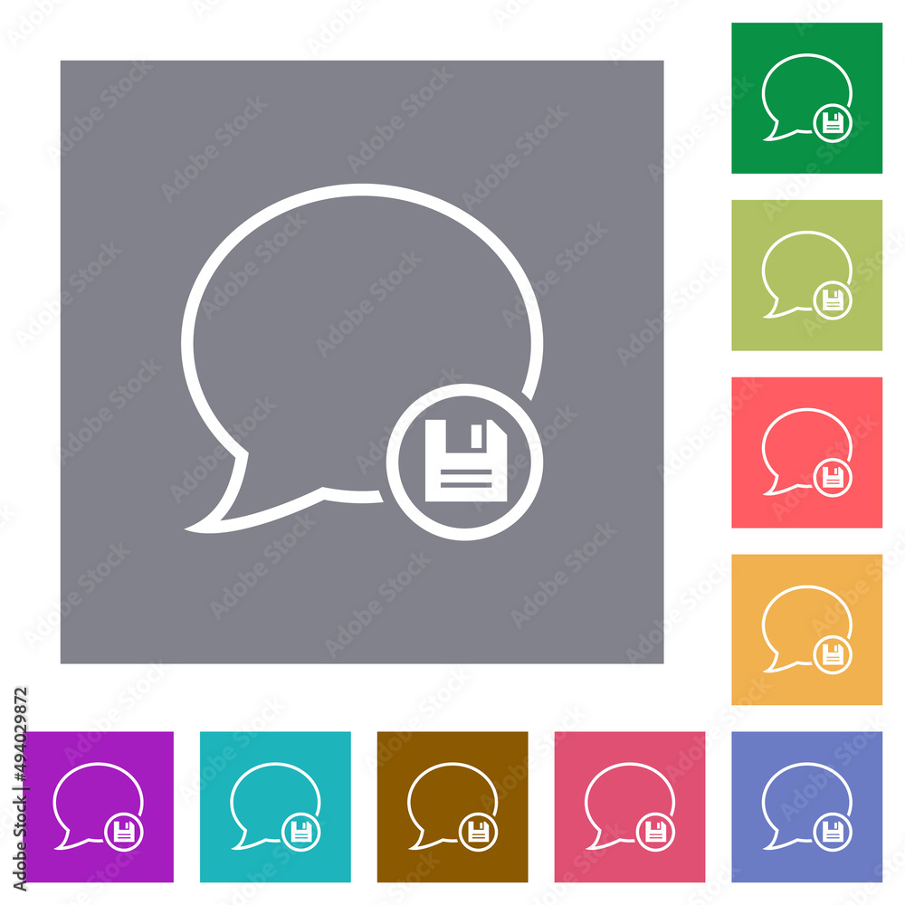 Poster save message outline square flat icons