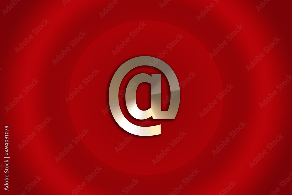 Poster email and user icon on a red background