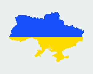 Ukraine Flag Map. Map of Ukraine with the Ukrainian country banner. Vector Illustration.