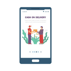 Online purchase payment in pandemic for onboarding page, vector illustration.