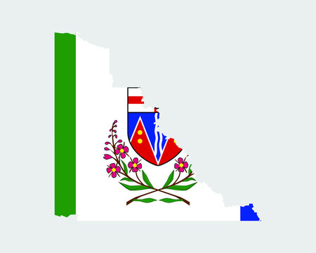 recommend clip art: Yukon Map Flag. Map of YT, Canada with flag. Vector illustration Banner.
