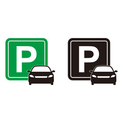 parking icon vector on white background