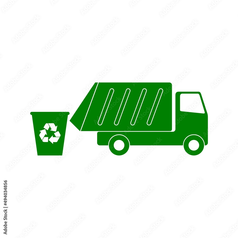 Canvas Prints Garbage truck icon isolated on white background