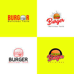 Set of burger logo template