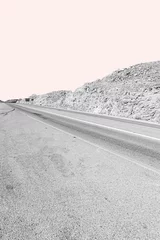 Abwaschbare Fototapete Weiß Straße durch die sandigen Hügel