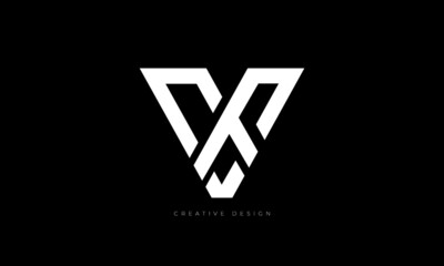 letter design VF unique shape brand logo concept