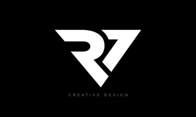 RV triangle shape letter branding awesome logo