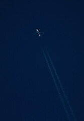 Commercial Airliner Flying at Sunset