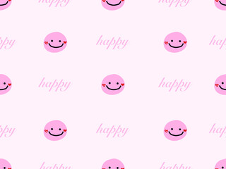 smile cartoon character seamless pattern on pink background.