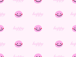 smile cartoon character seamless pattern on pink background.
