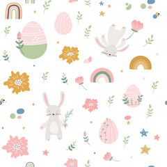 Cartoon easter eggs pattern for wrapping paper