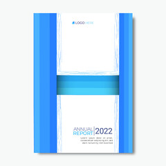Modern Abstract  business annual report flyer template design with blue colors.
