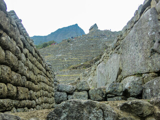 The terraces or platforms structures of the Inca Empire in Machu Picchu Cusco Cuzco Peru