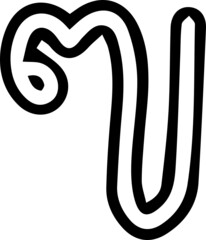 Thai characters hand drawn