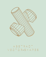 Geometric shape for design. Wireframe illustration. Molecular grid. 3d technology style. Vector illustration. Futuristic connection structure for chemistry and science.