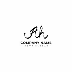 Ah Initial signature logo vector design