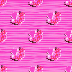 Vintage flowers and leaves seamless pattern.