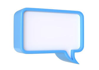 3D Minimal blue chat bubble isolated on a white background with copy space. Speech bubble icon. Comment symbol. Bubble talk. Comment sign. 3d rendering 3d illustration
