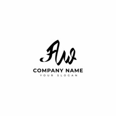 Aw Initial signature logo vector design