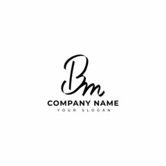Bm Initial signature logo vector design