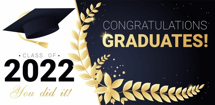 Congratulations graduates banner design template for graduation ceremony vector illustration