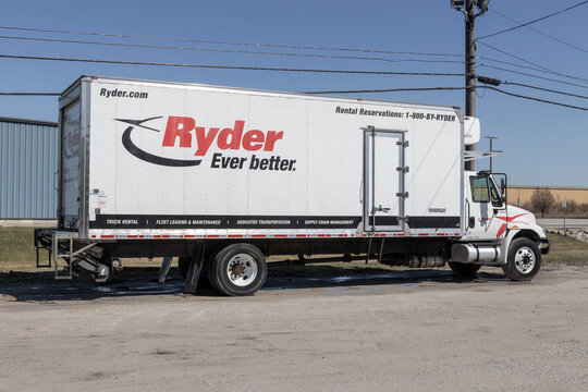 Ryder rental truck. Ryder provides rentals, transportation and supply chain management.
