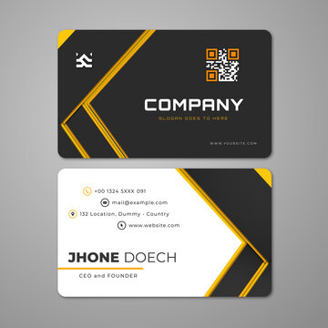 Masculin Black Yellow Business Card Template